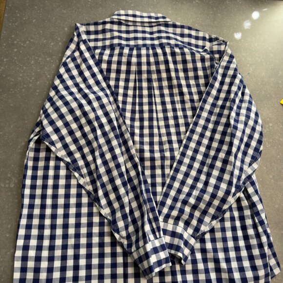 Brooks Brothers Navy & White Gingham Button-Down Shirt – Size Large - Picture 4 of 12